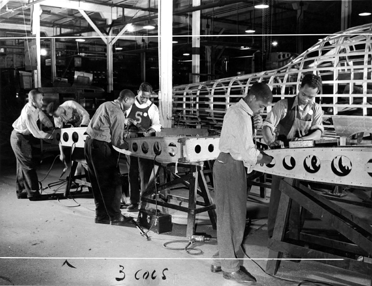 Manpower: Negro bomber plant workers, 1942. U.S. Office of War Information.